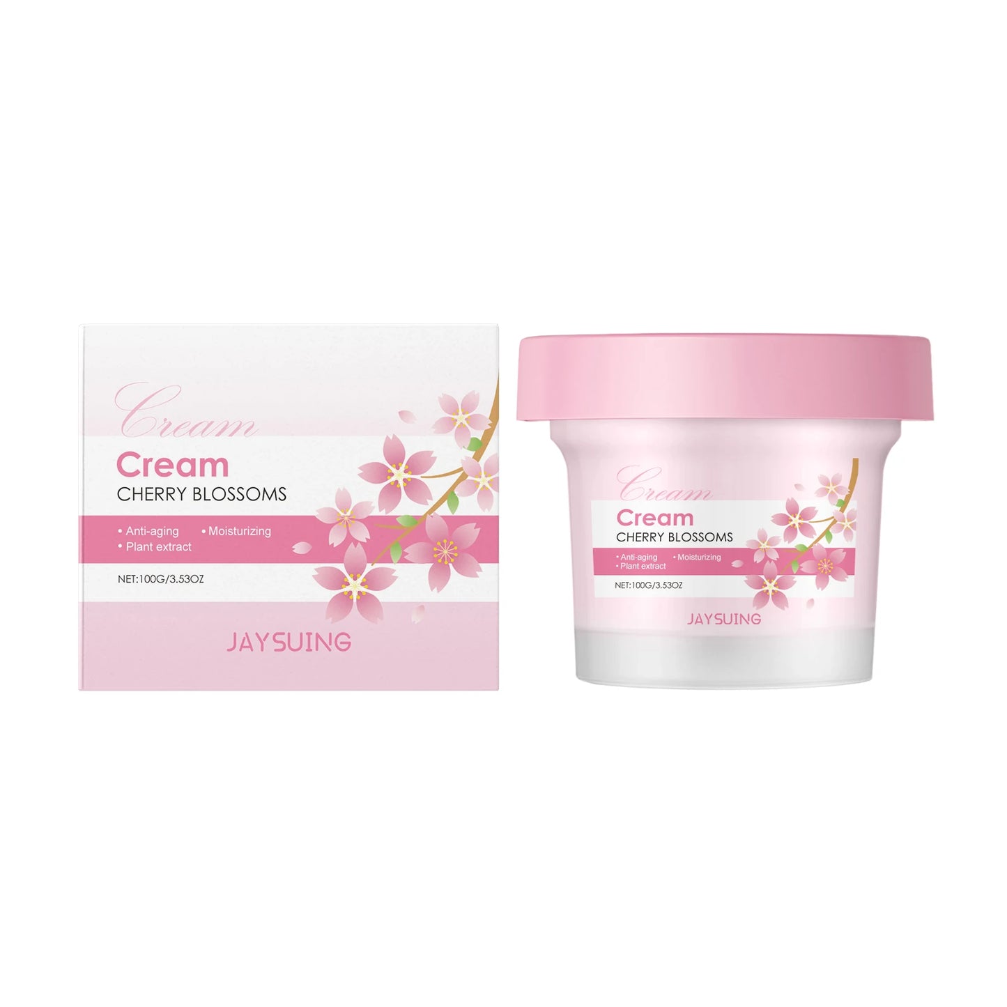 Sakura Skincare Set Moisturizer Face Cream Serum Toner Facial Cleanser Eye Cream Anti-Wrinkle Brighten Face Care Kit for Women