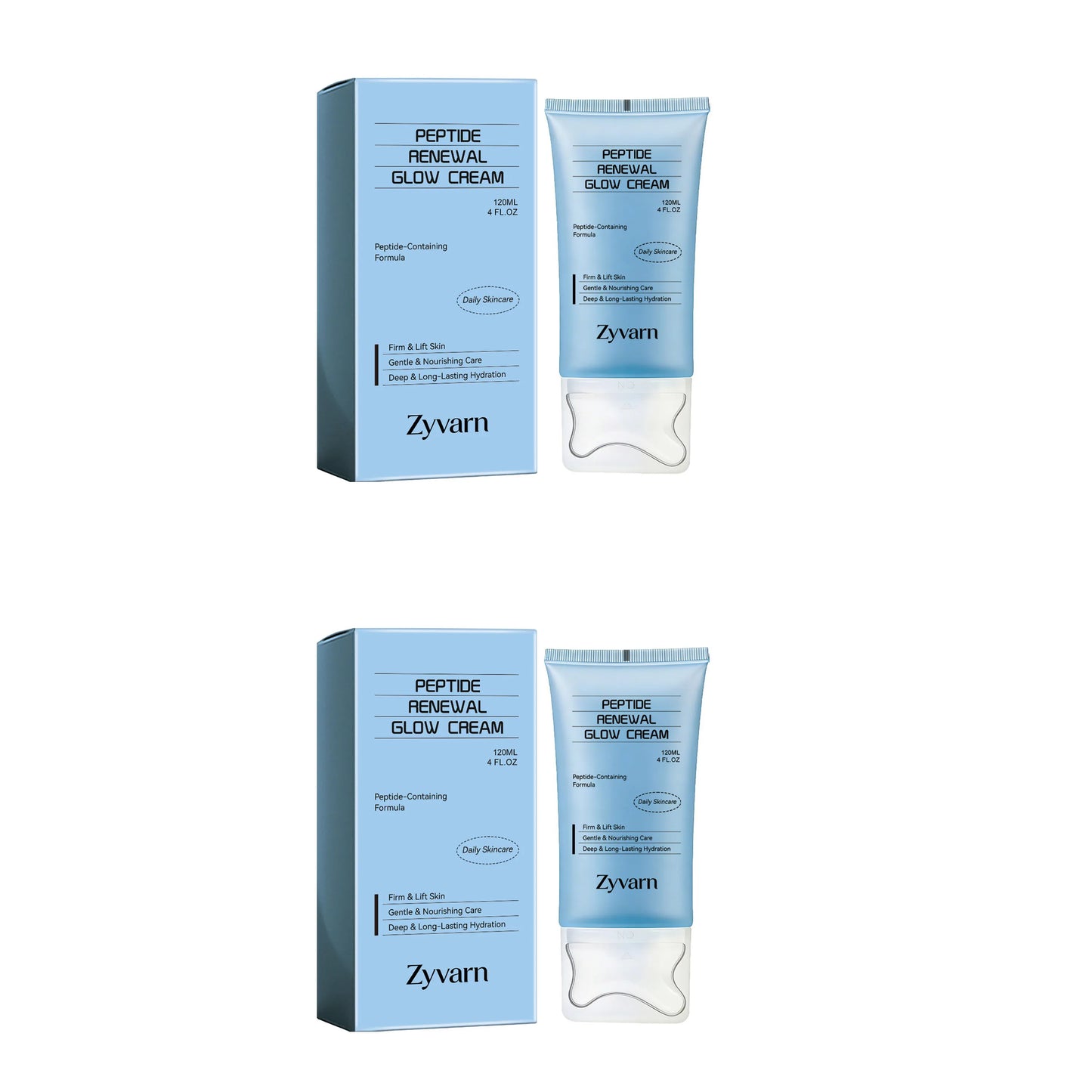 Peptide skincare cream, gently moisturizing, massage onto facial skin, keeps skin hydrated, daily skincare cream