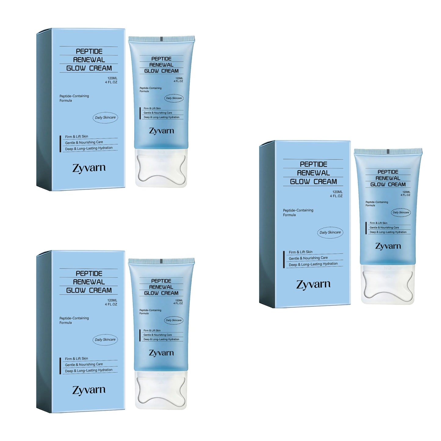 Peptide skincare cream, gently moisturizing, massage onto facial skin, keeps skin hydrated, daily skincare cream